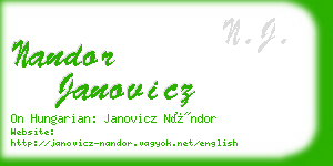 nandor janovicz business card